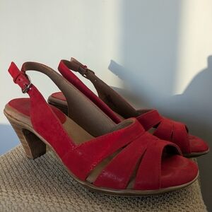 Softspots Red Slingback Heels